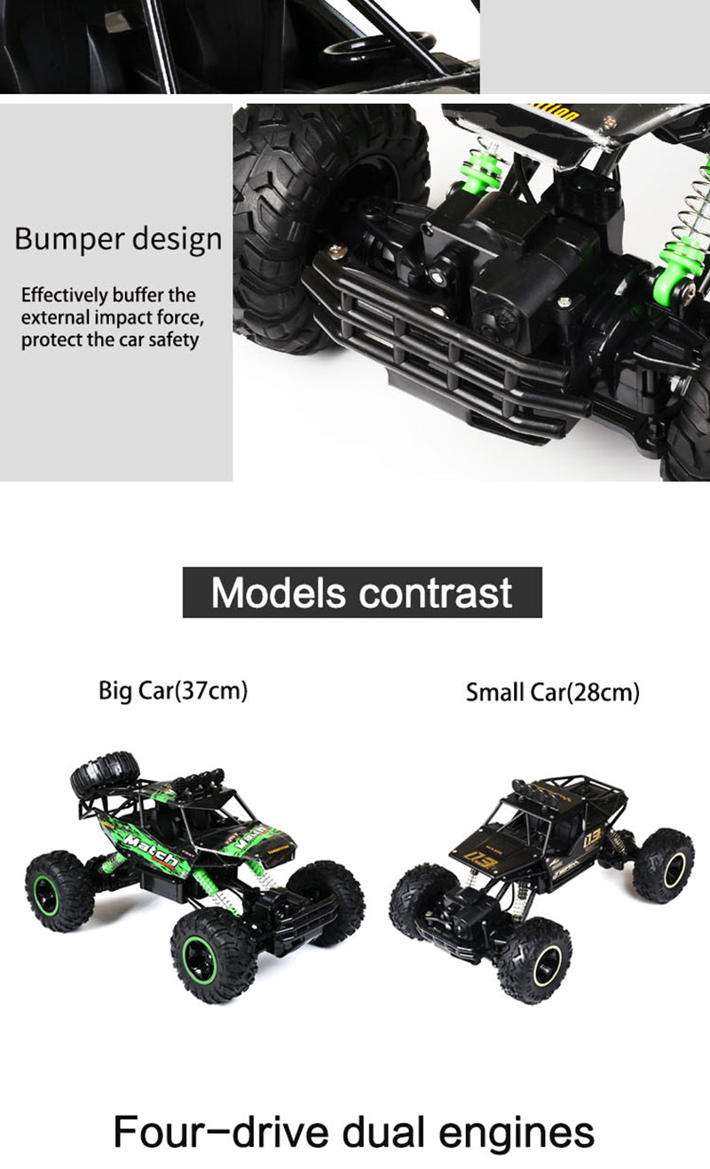 Monster truck fuoristrada radiocomandato 4x4, sospensioni ammortizzanti, ampia portata