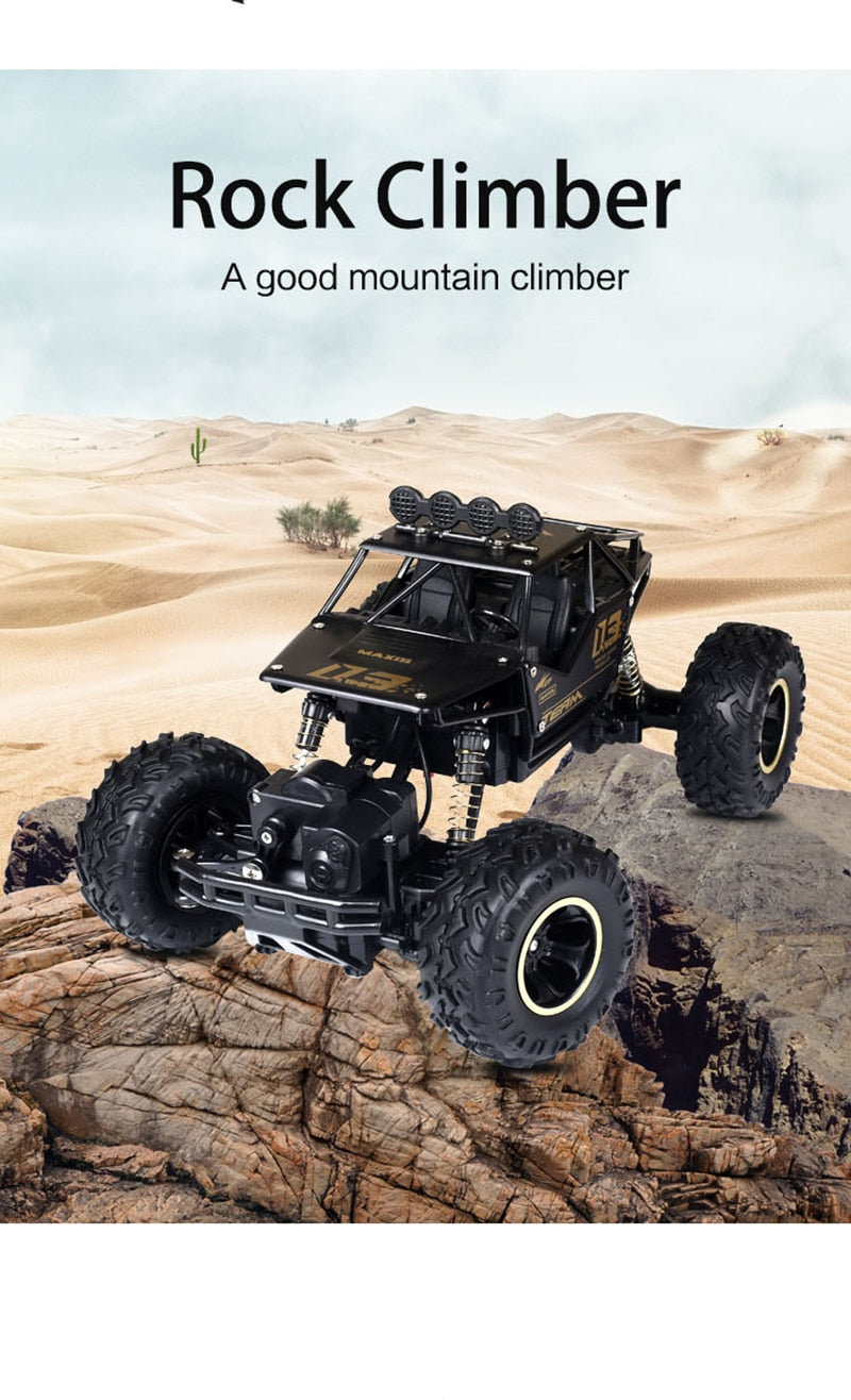 Monster truck fuoristrada radiocomandato 4x4, sospensioni ammortizzanti, ampia portata