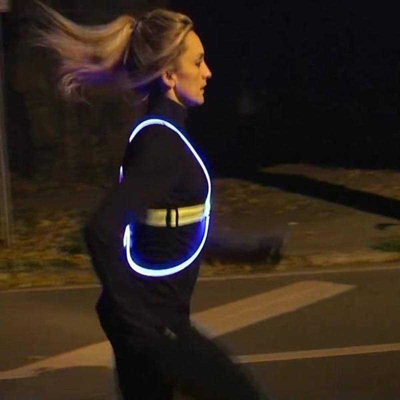 Reflective Lighted Safety Vest, Foldable Profile And High Visibility Trim