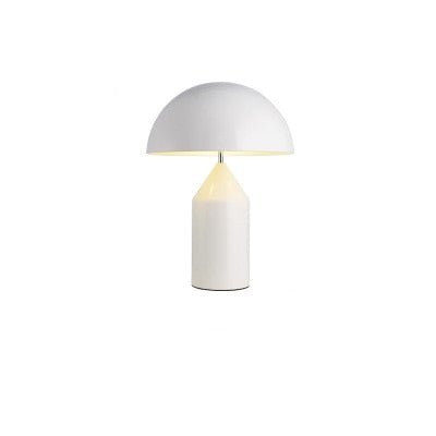 Lampada da tavolo a forma di fungo Aurex in stile nordico, design scultoreo nero, bianco e oro