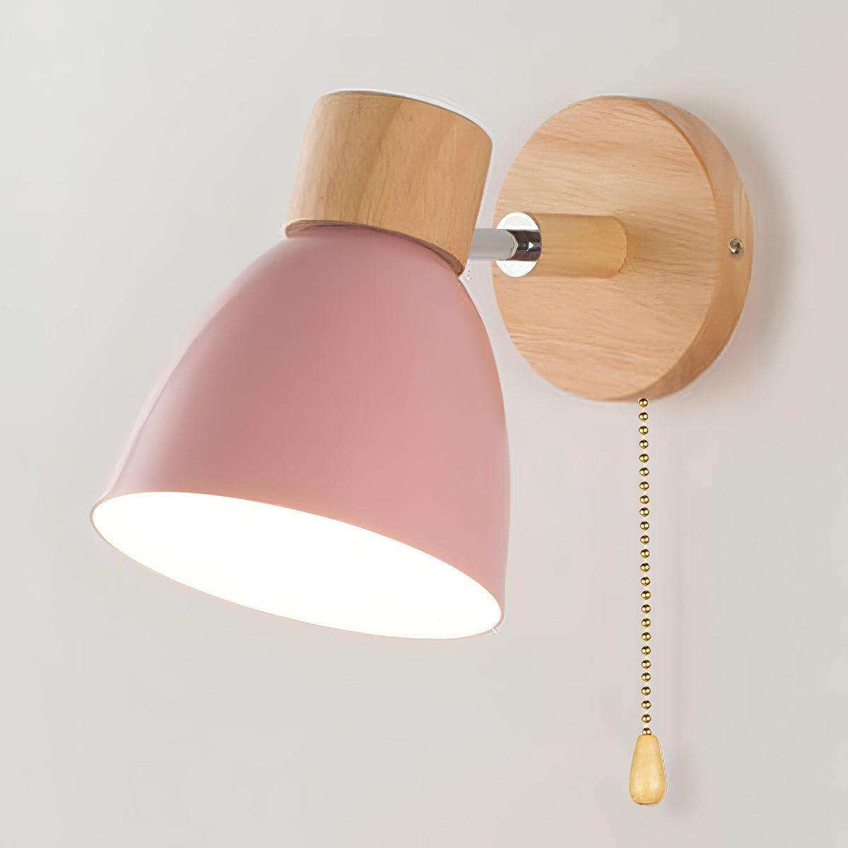 Applique murale scandinave minimaliste, format compact, simple interrupteur à tirette