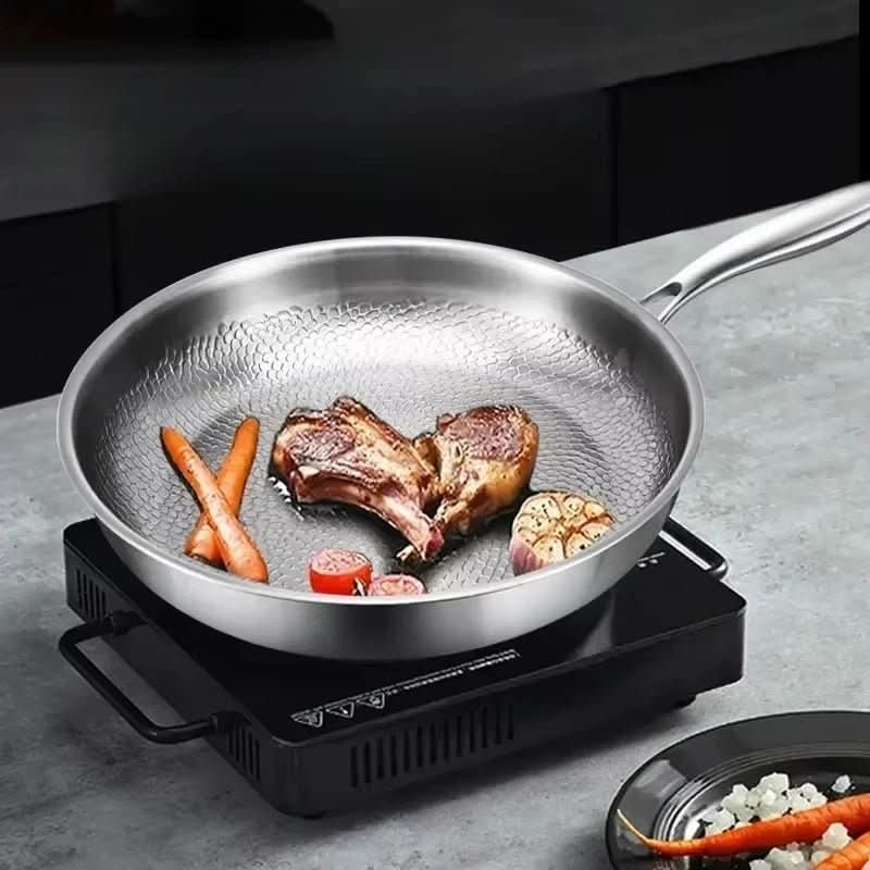 Titanium Non-Stick Frying Pan with Hammered Finish for Enhanced Cooking | ribuella