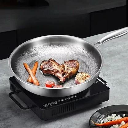 Titanium Non-Stick Frying Pan with Hammered Finish for Enhanced Cooking | ribuella