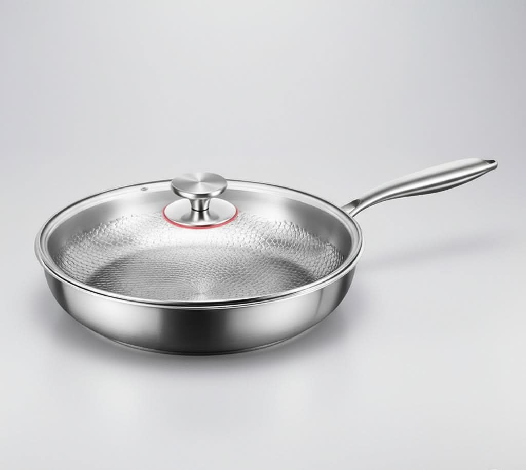 Titanium Non-Stick Frying Pan with Hammered Finish for Enhanced Cooking | ribuella