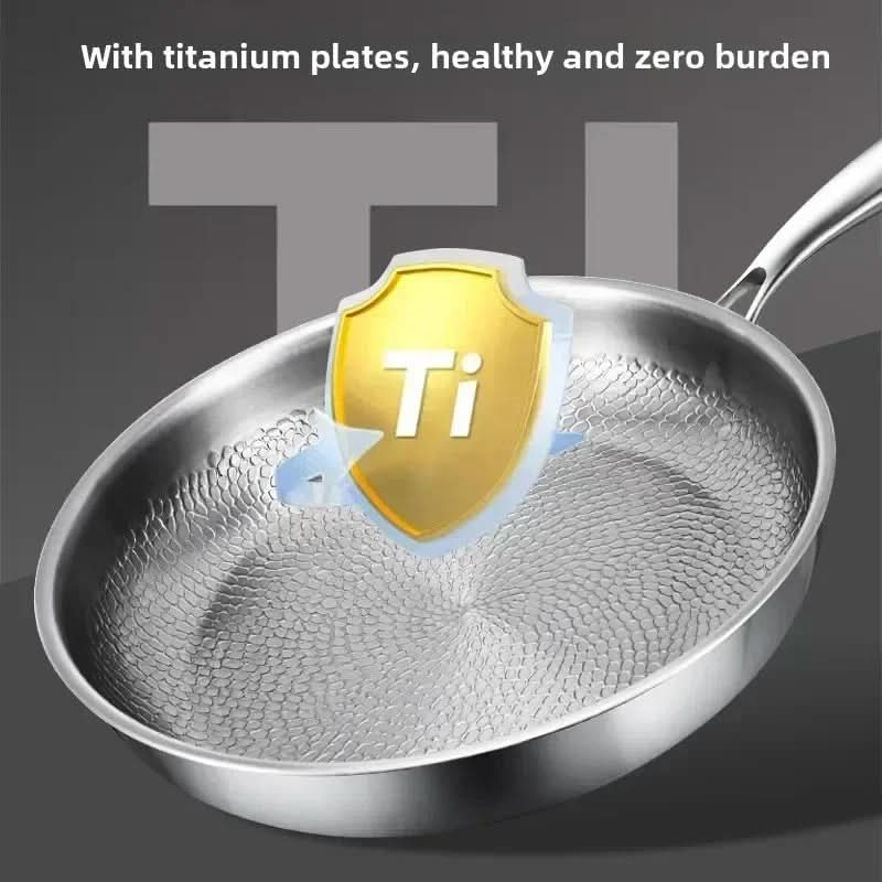 Titanium Non-Stick Frying Pan with Hammered Finish for Enhanced Cooking | ribuella