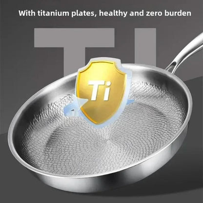 Titanium Non-Stick Frying Pan with Hammered Finish for Enhanced Cooking | ribuella