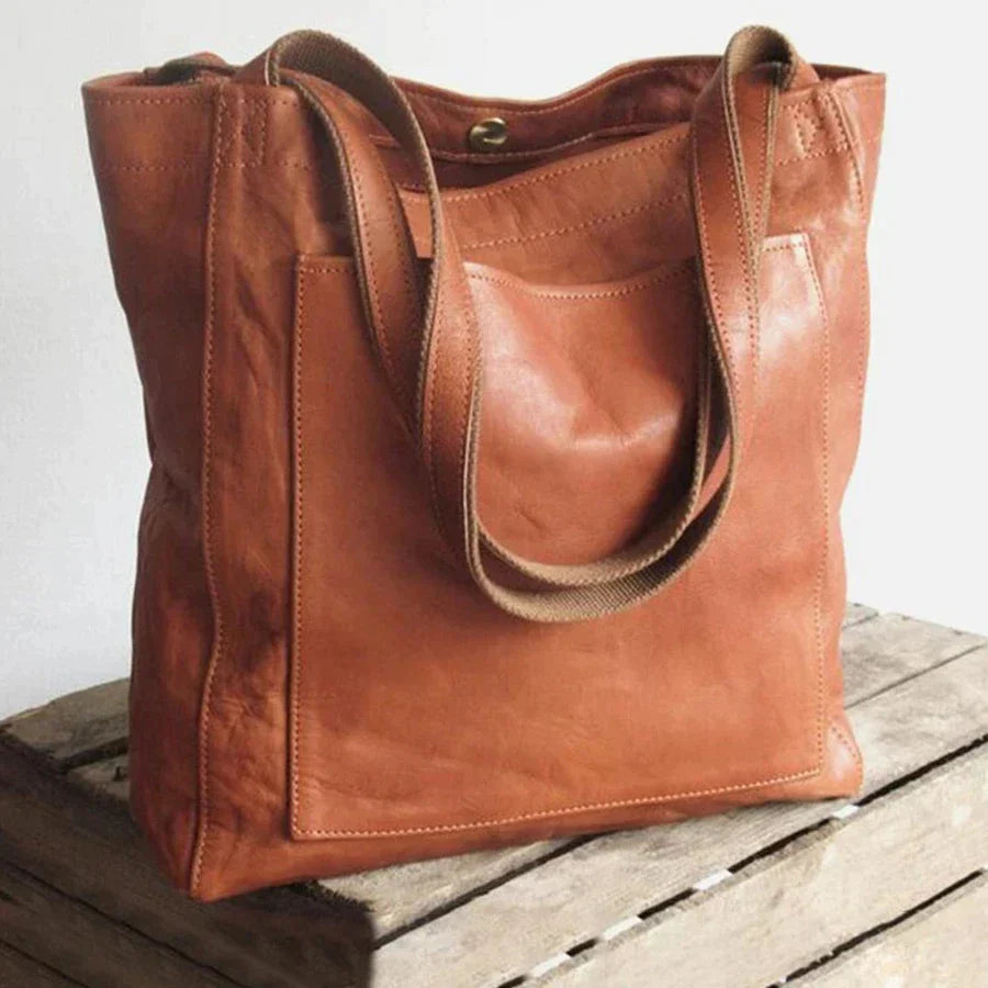 حقيبة كتف واسعة بلمسة نهائية فاخرة تشبه الجلد | ribuella