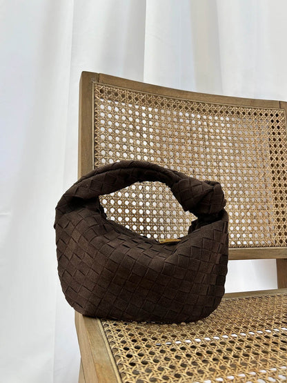 Vegan Suede-Style Handbag with Knot Design | ribuella