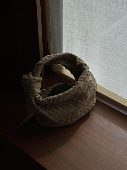 Vegan Suede-Style Handbag with Knot Design | ribuella
