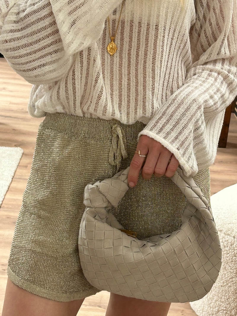 Vegan Suede-Style Handbag with Knot Design | ribuella