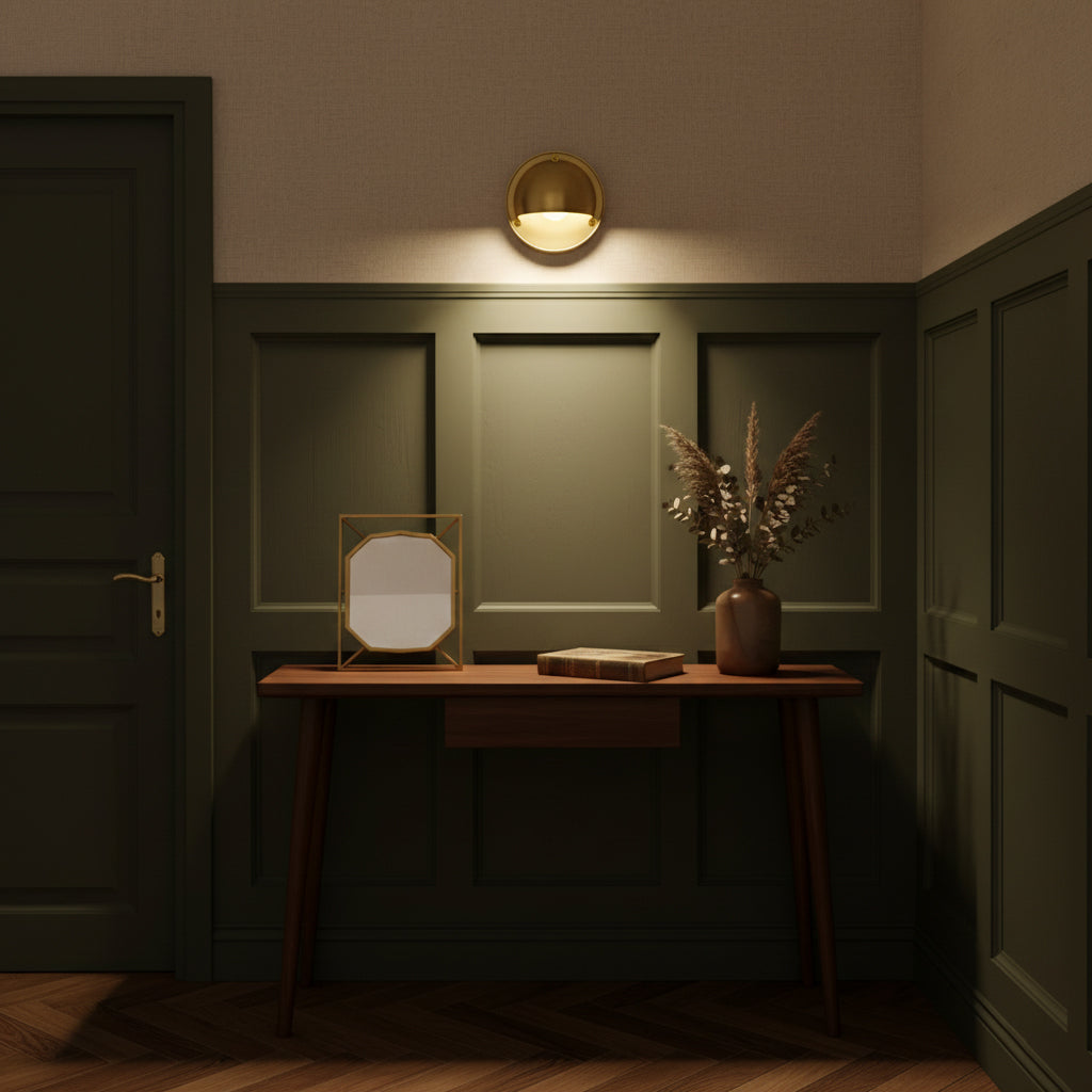 Regency-Wandleuchte in Schildform, kompakte Leuchte im klassischen Stil
