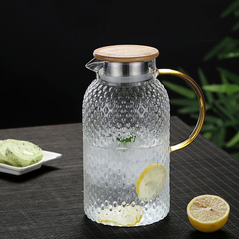 Stylish Borosilicate Glass Pitcher with Bamboo Lid for All Beverages | ribuella