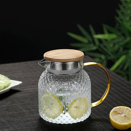 Stylish Borosilicate Glass Pitcher with Bamboo Lid for All Beverages | ribuella