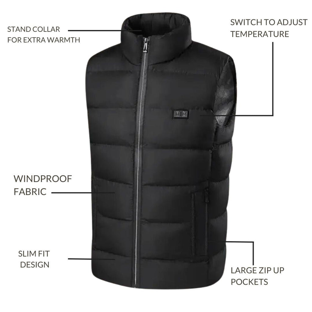 Unisex Rechargeable Heated Gilet — Adjustable Body Warmer Vest