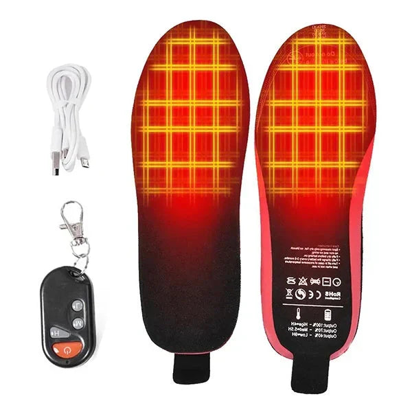 Remote Control Heated Shoe Insoles Rechargeable Wireless Warmers