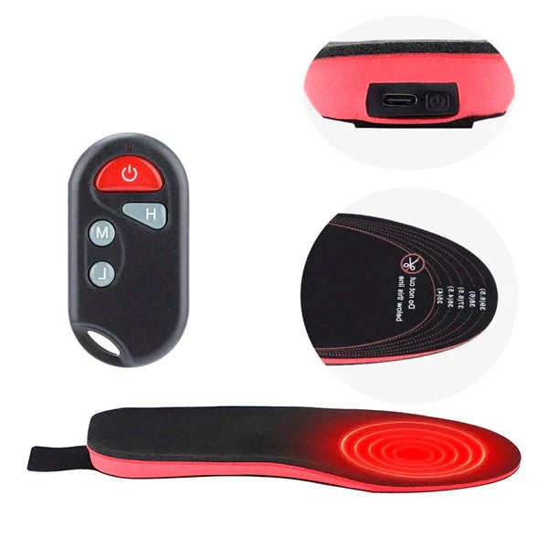 Remote Control Heated Shoe Insoles Rechargeable Wireless Warmers