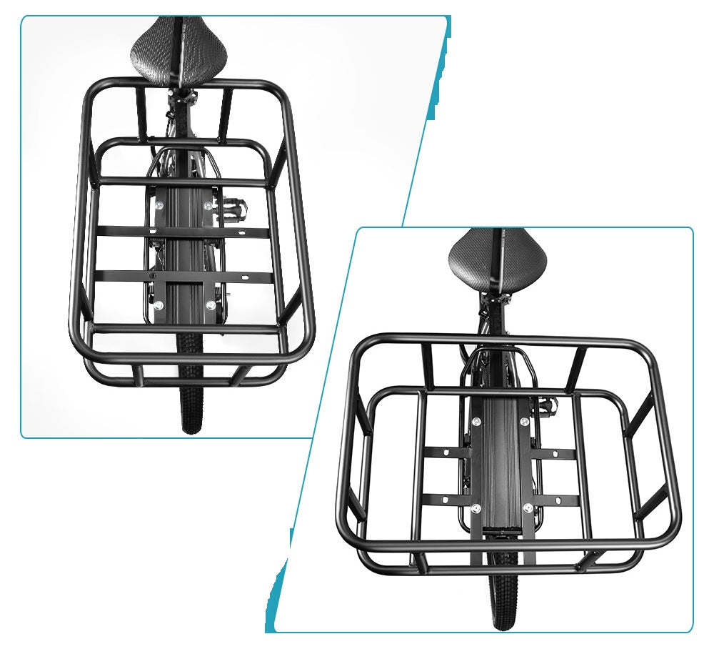 Cesta trasera robusta para bicicleta con portaequipajes ajustable | ribuella