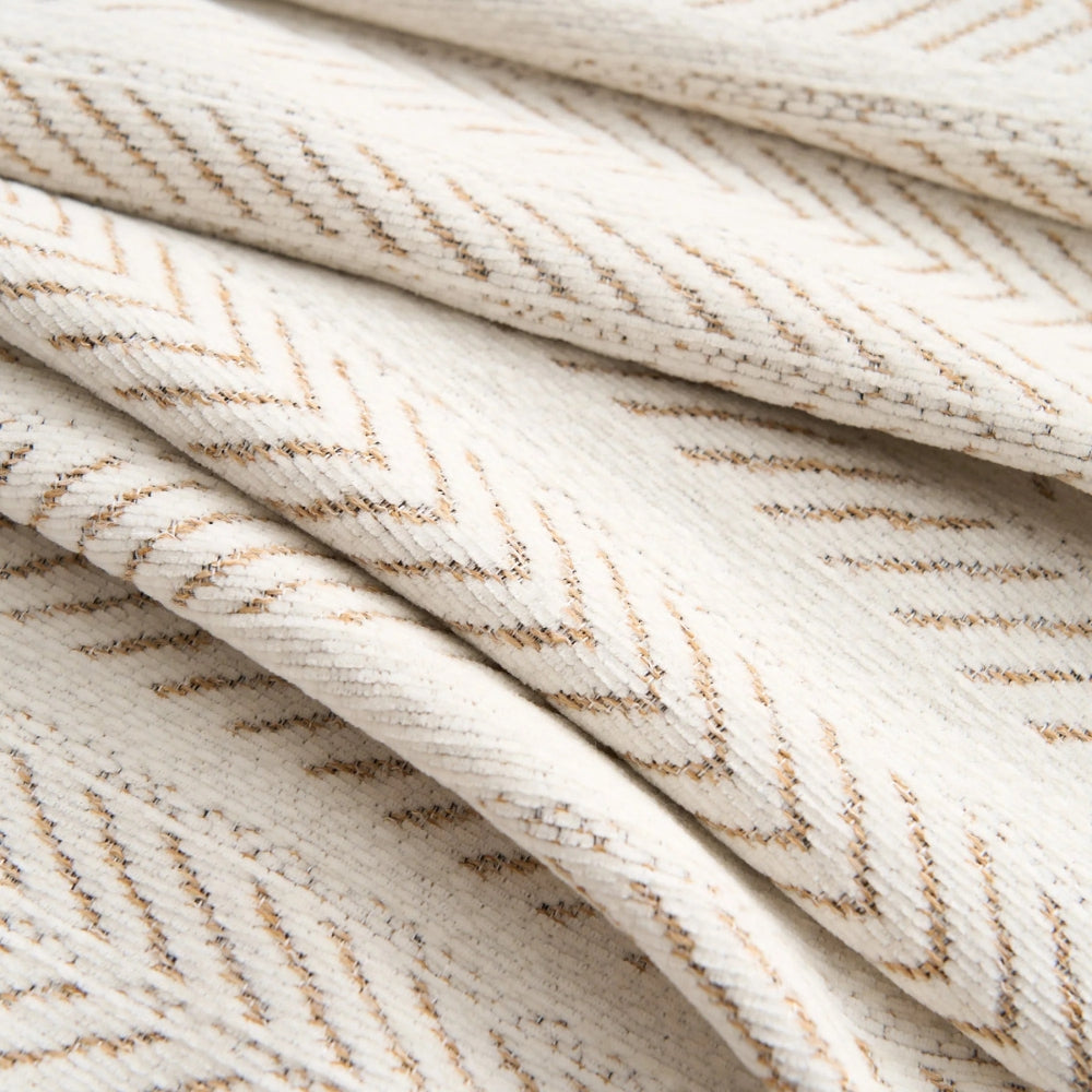 Durable Washable Herringbone Couch Cover Modern Design Tassel Accents