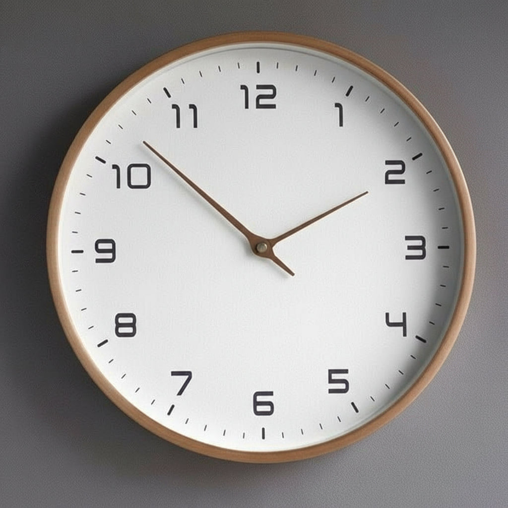 EverWood Studio Brown And Cream Solid Wood Wall Clock