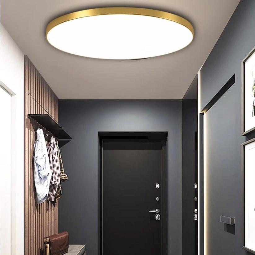 Moderne rund LED-loftslampe med tæt montering og cirkulært design