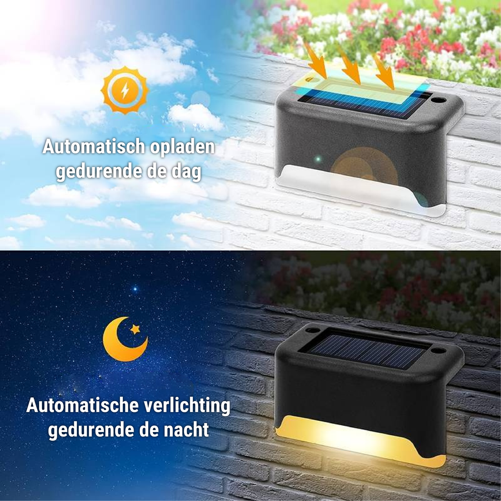 Napelemes fali lámpa — automatikus, vezeték nélküli kültéri lámpatest