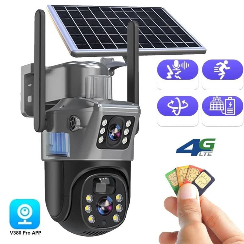 SolaraGuard 4K Wireless Camera — Solar Panel, 360-Degree View