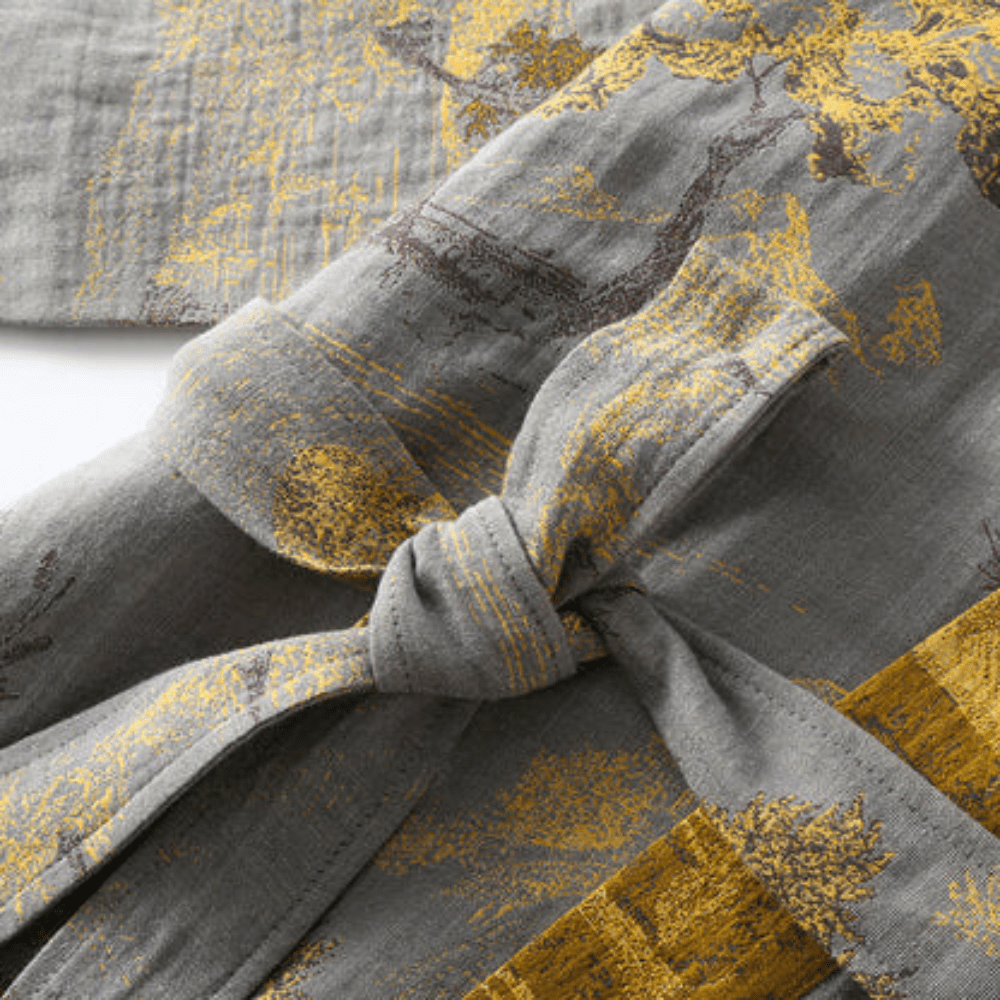 Unisex Bathrobe in Retro Style - Lightweight & Breathable - Wellness Comfort | ribuella