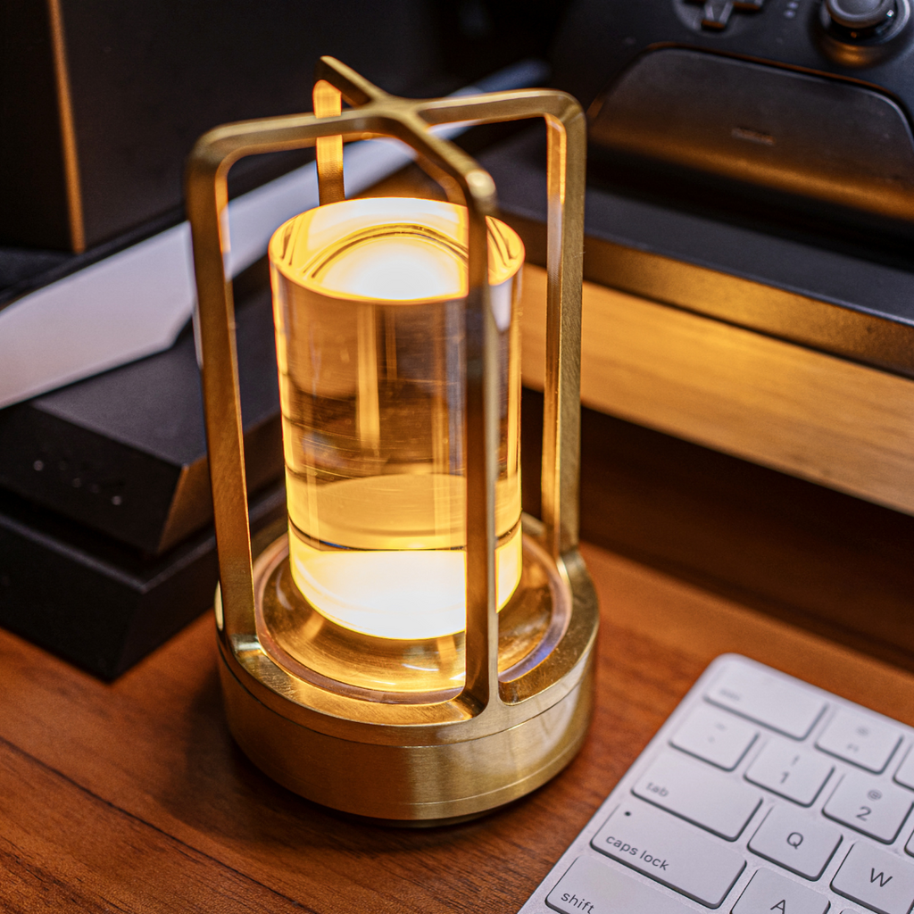 Tischlampe im Vintage-Stil mit Akku — LED-Ambientebeleuchtung per Touch-Steuerung