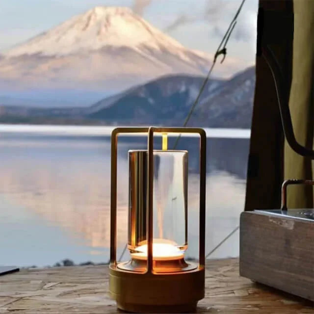 Tischlampe im Vintage-Stil mit Akku — LED-Ambientebeleuchtung per Touch-Steuerung