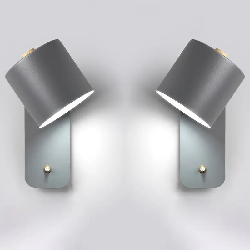 Conjunto de 2 candeeiros de parede com interruptor integrado e iluminação LED | ribuella