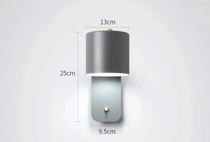 Conjunto de 2 candeeiros de parede com interruptor integrado e iluminação LED | ribuella