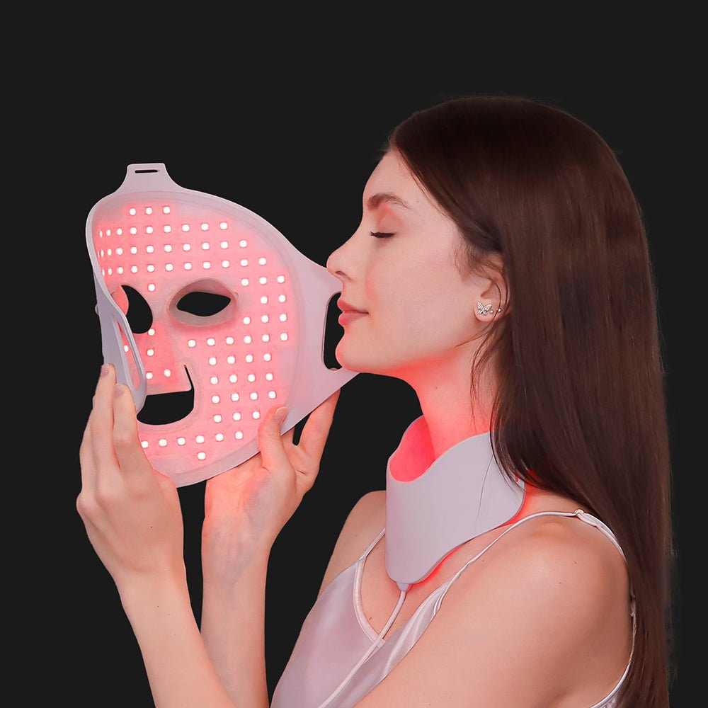 Masque de photothérapie NovaDerm à LED double zone pour le visage et le cou