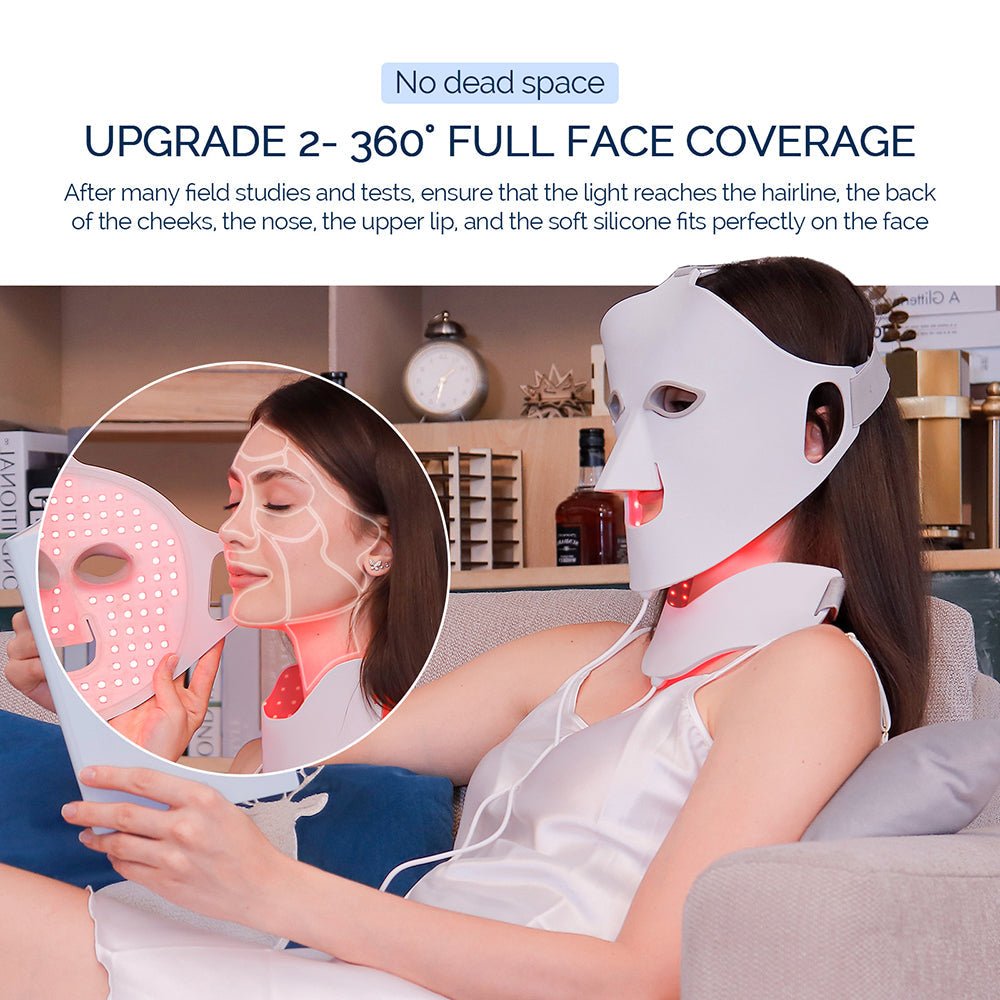 NovaDerm Dual-Zone LED Face And Neck Phototherapy Mask