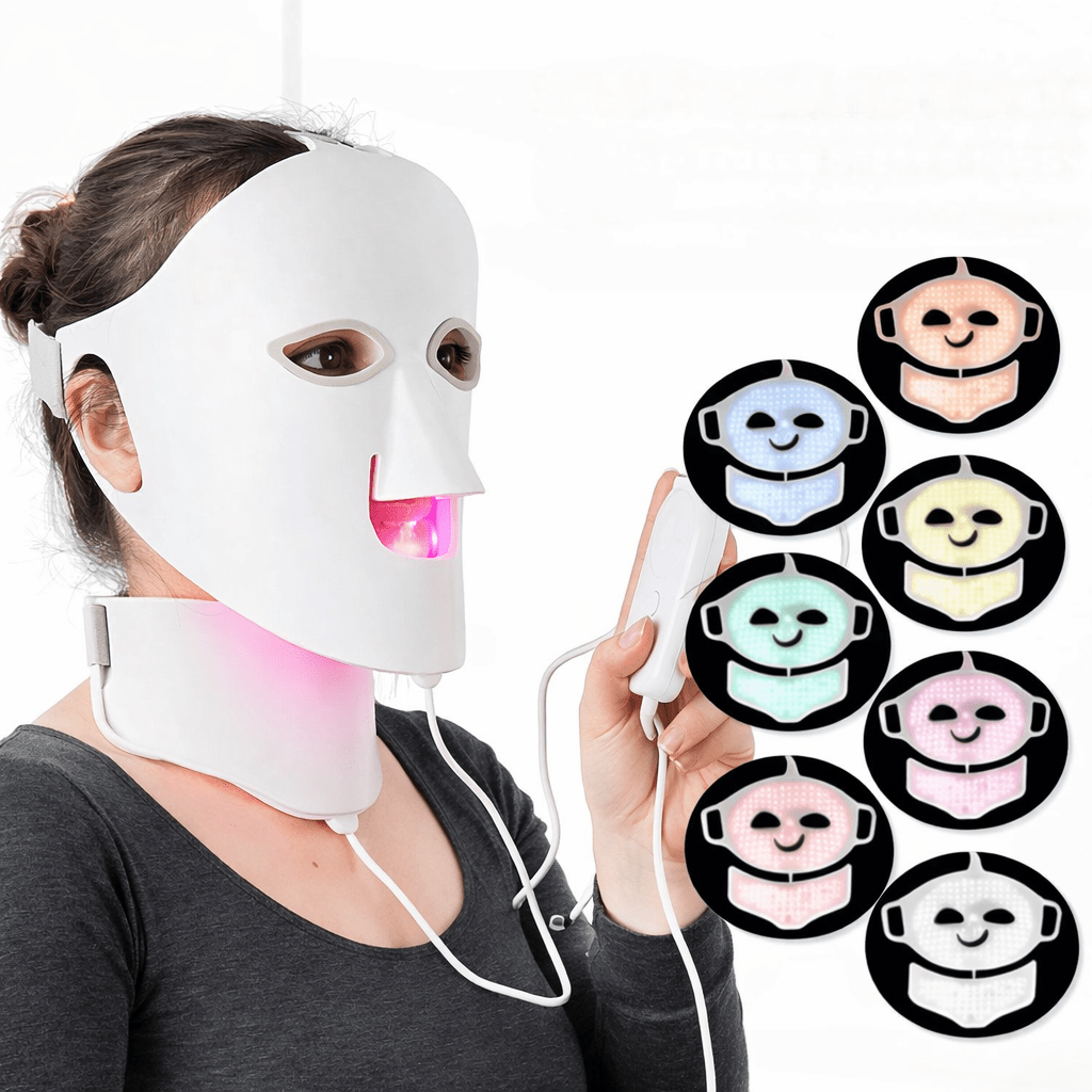Masque de photothérapie NovaDerm à LED double zone pour le visage et le cou
