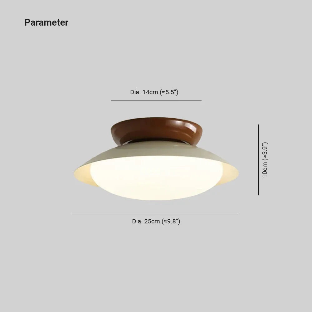 Aurora Bowl-Shaped Ceiling Light — Retro Two-Tone Fixture