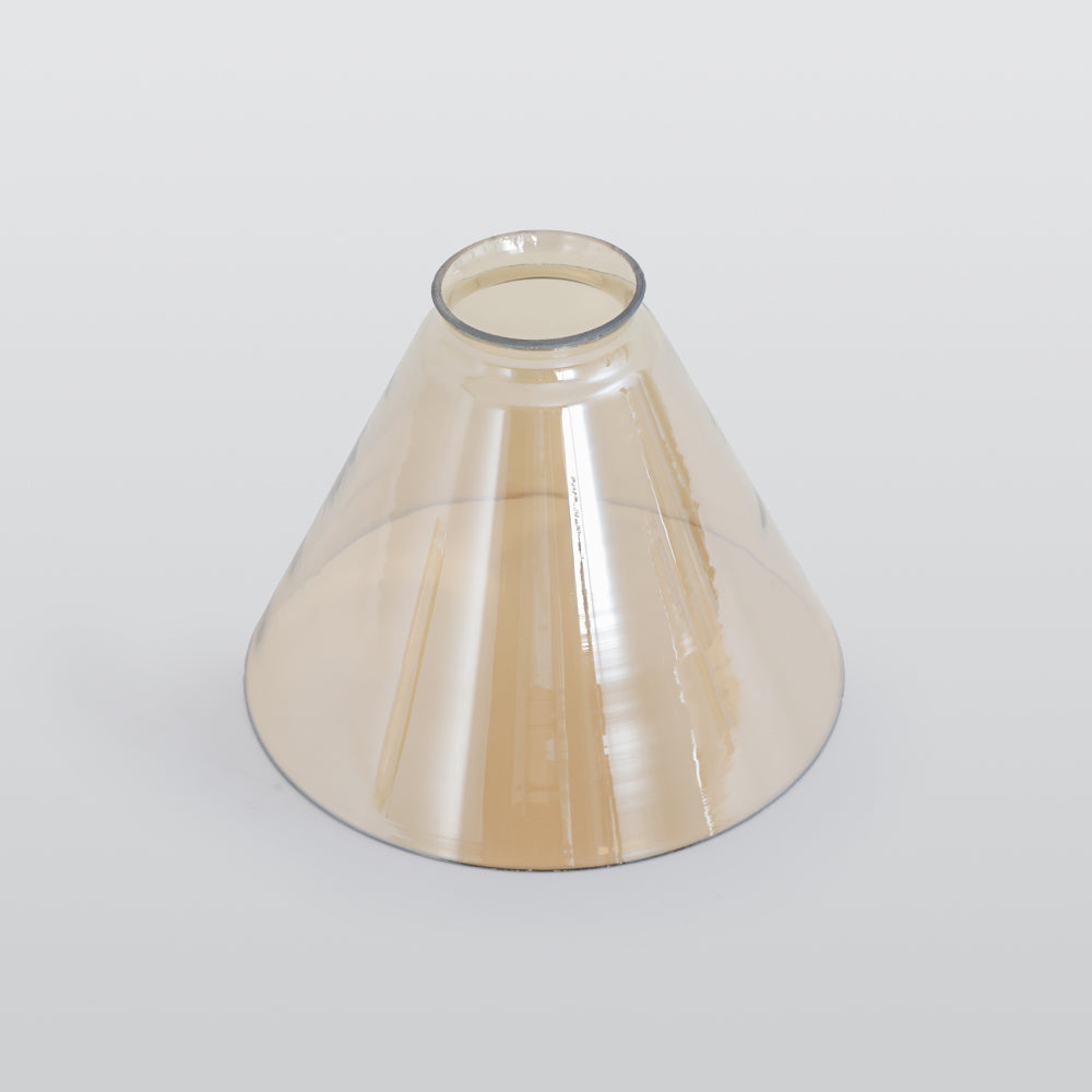 Lampada a sospensione industriale June in vetro trasparente, ambrato o grigio fumo