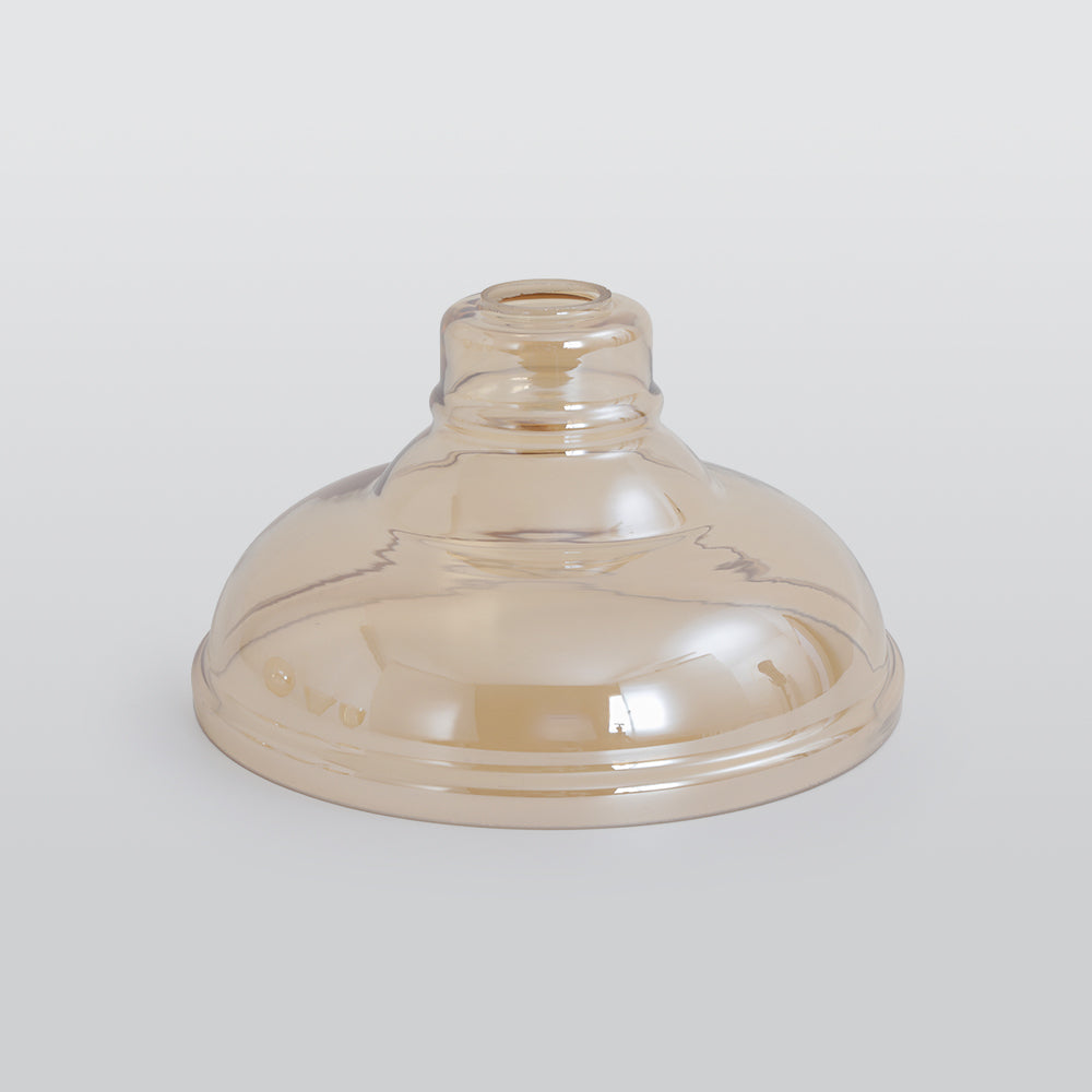 Lampada a sospensione industriale June in vetro trasparente, ambrato o grigio fumo