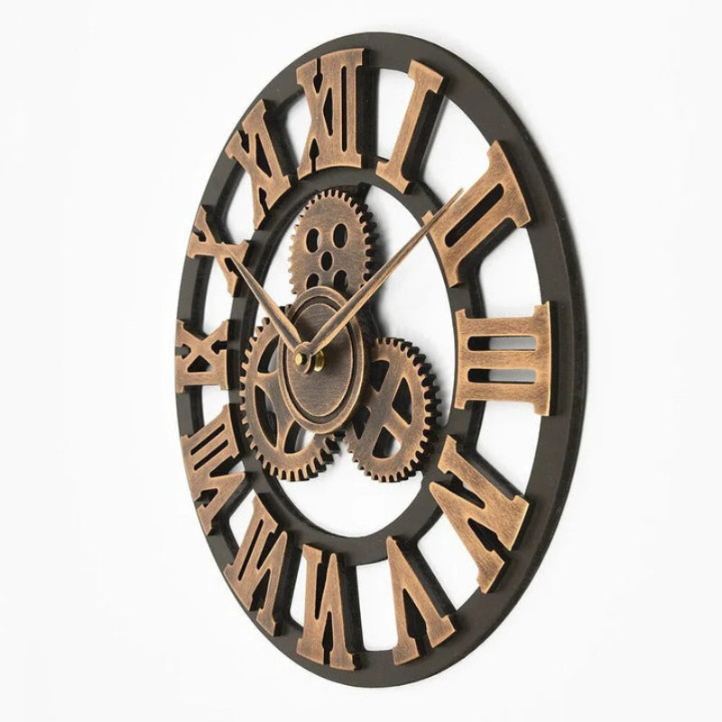 Stylish Industrial Gear Clock with Silent Mechanism | ribuella