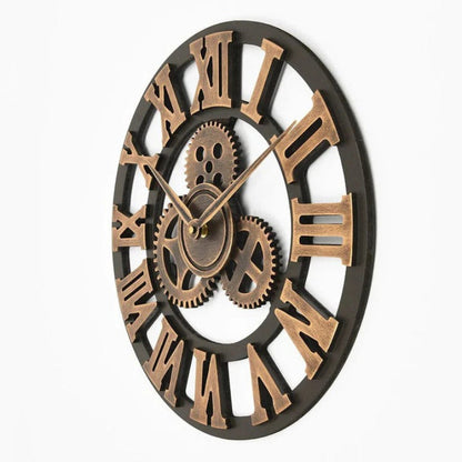 Stylish Industrial Gear Clock with Silent Mechanism | ribuella