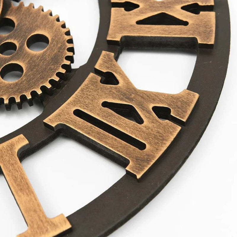 Stylish Industrial Gear Clock with Silent Mechanism | ribuella