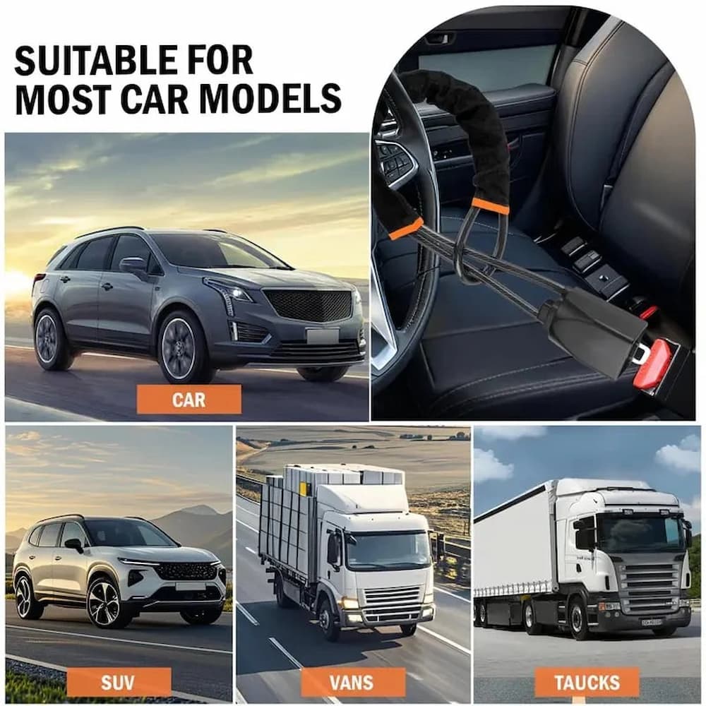 Zámek na volant - ochrana proti krádeži - ocelové jádro | ribuella