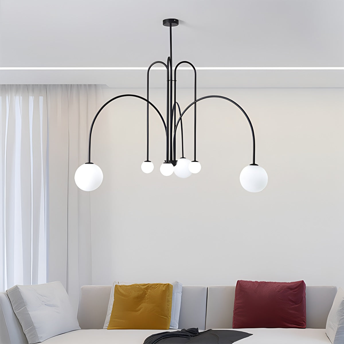 Avi Contemporary Double Layer Glass Chandelier Ceiling Light