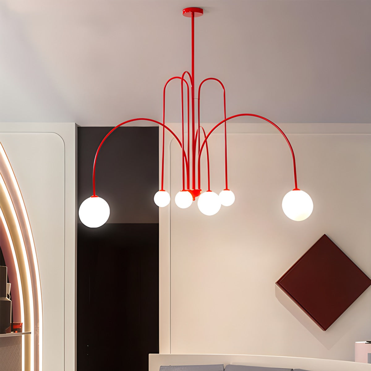 Avi modern taklampa i glas med två lager