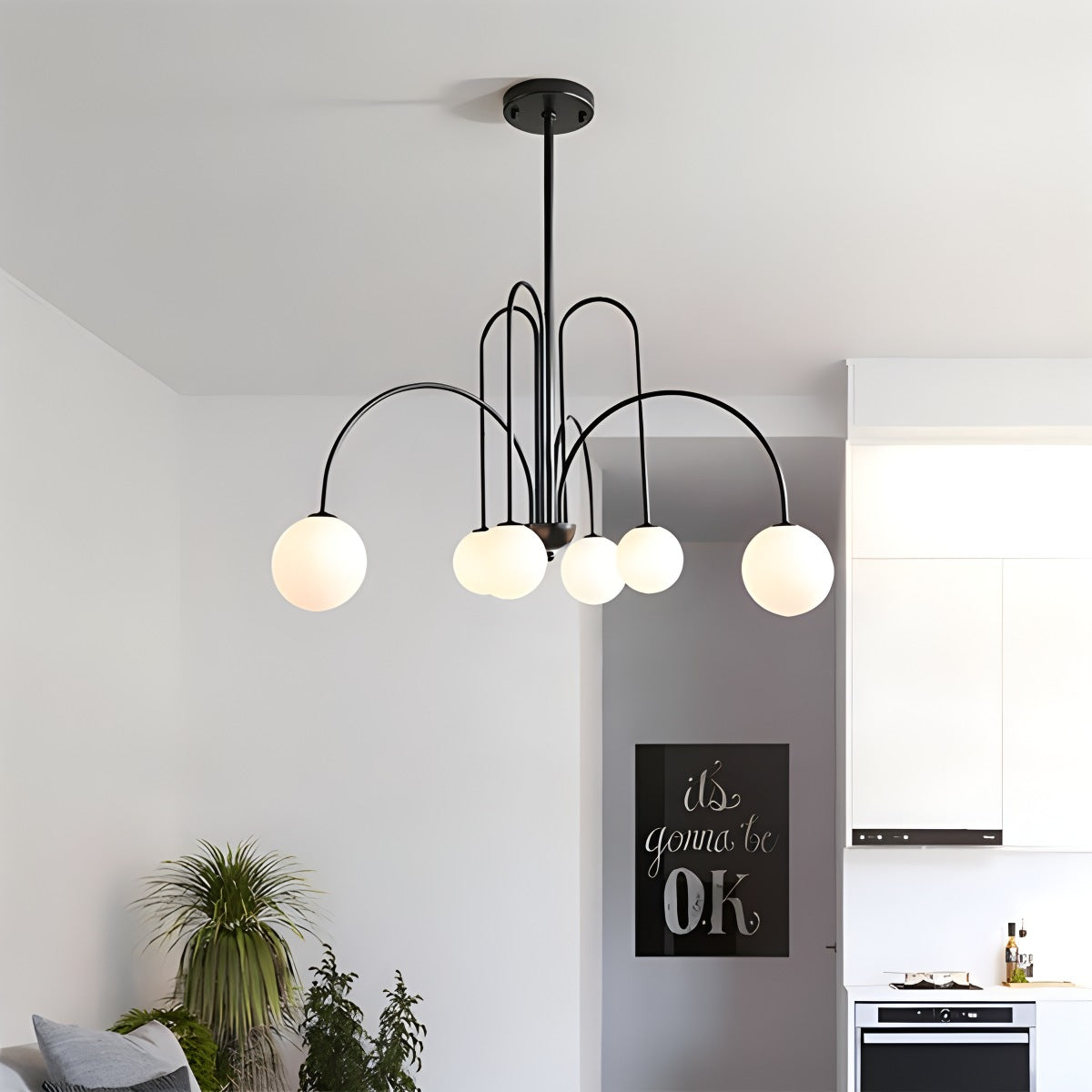 Avi Contemporary Double Layer Glass Chandelier Ceiling Light