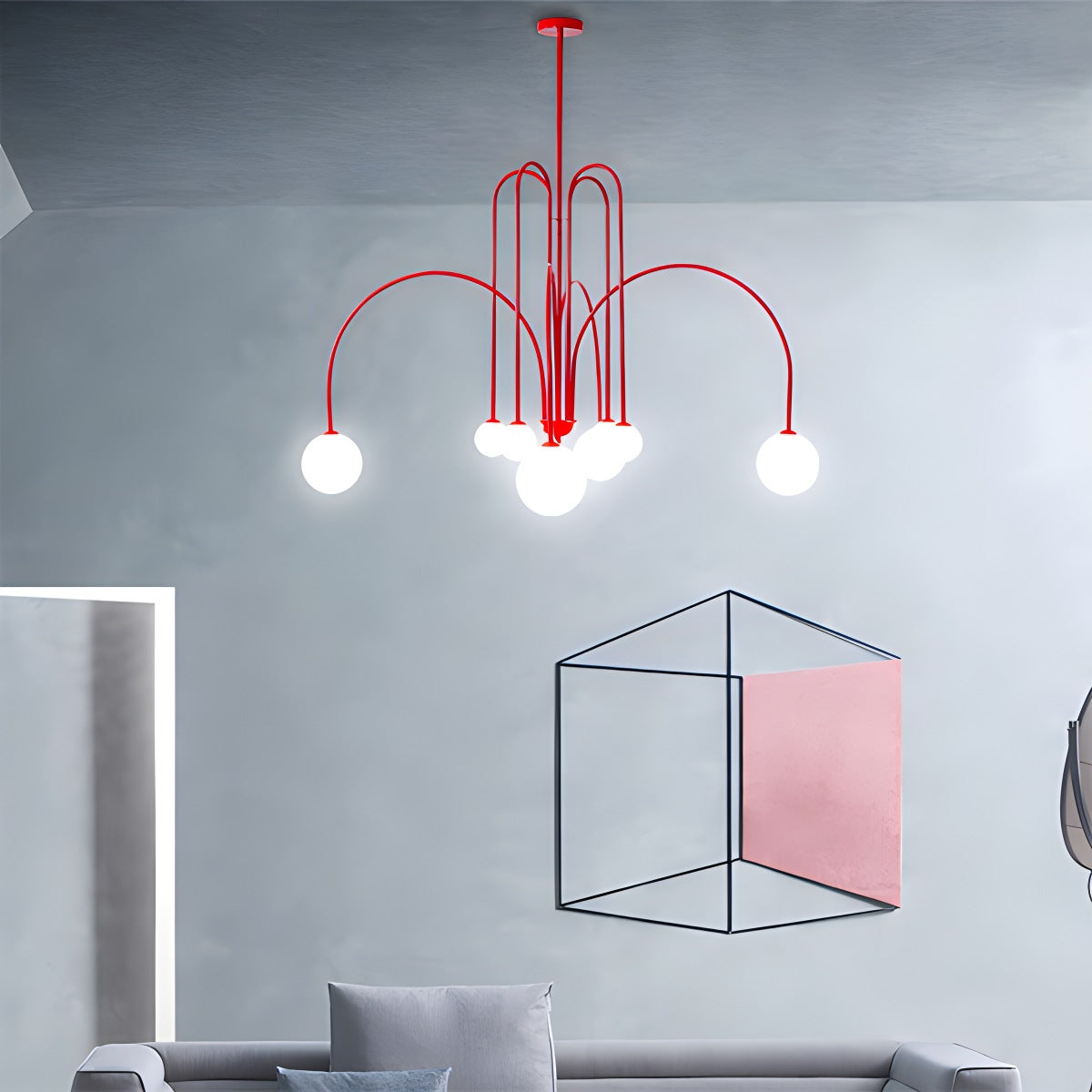 Avi modern taklampa i glas med två lager