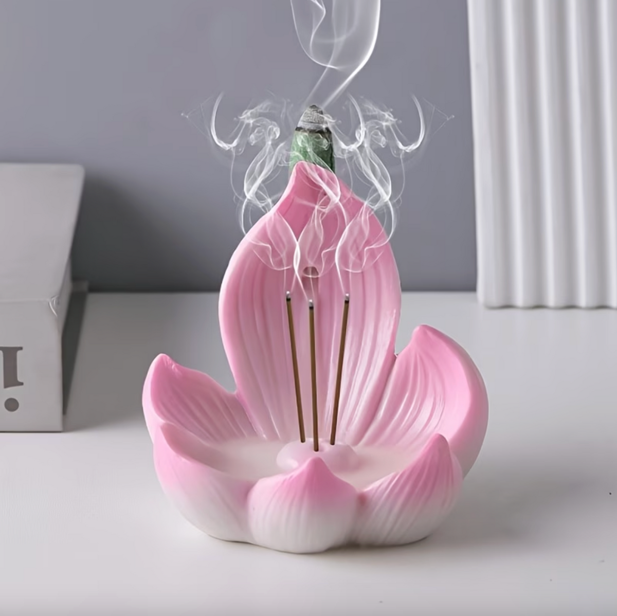 Serenity Lotus Backflow Incense Holder for Indoor Use | ribuella