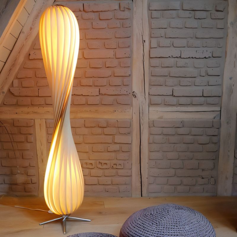 NovaLume Twist Floor Lamp With Soft Flickerless LED Chrome Finish