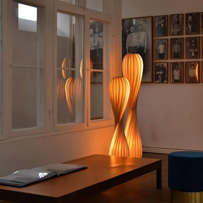 NovaLume Twist Floor Lamp With Soft Flickerless LED Chrome Finish