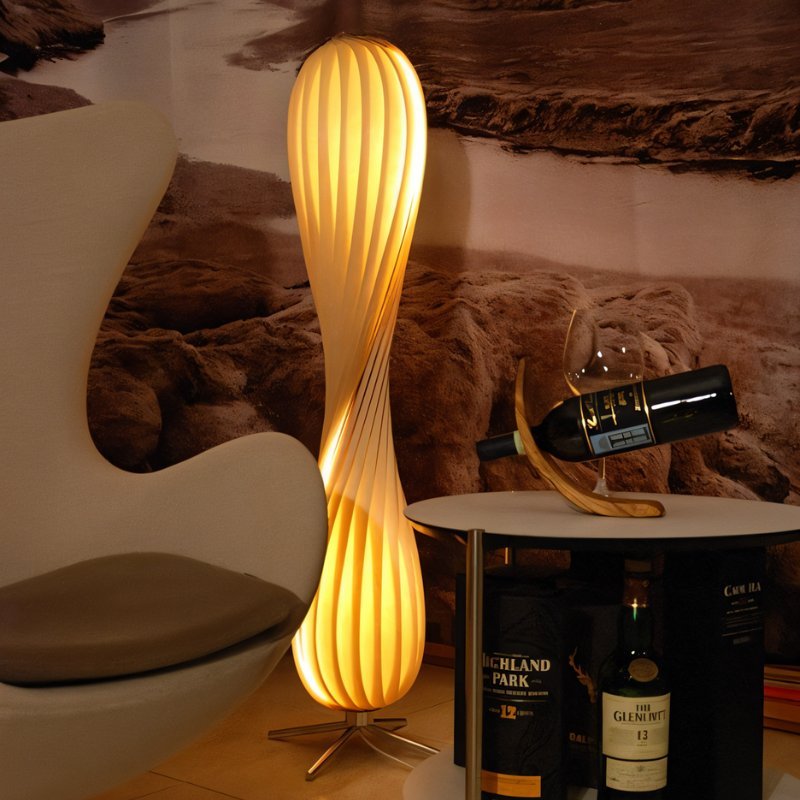 NovaLume Twist Floor Lamp With Soft Flickerless LED Chrome Finish