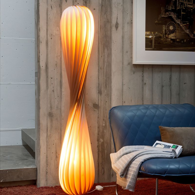 NovaLume Twist Floor Lamp With Soft Flickerless LED Chrome Finish